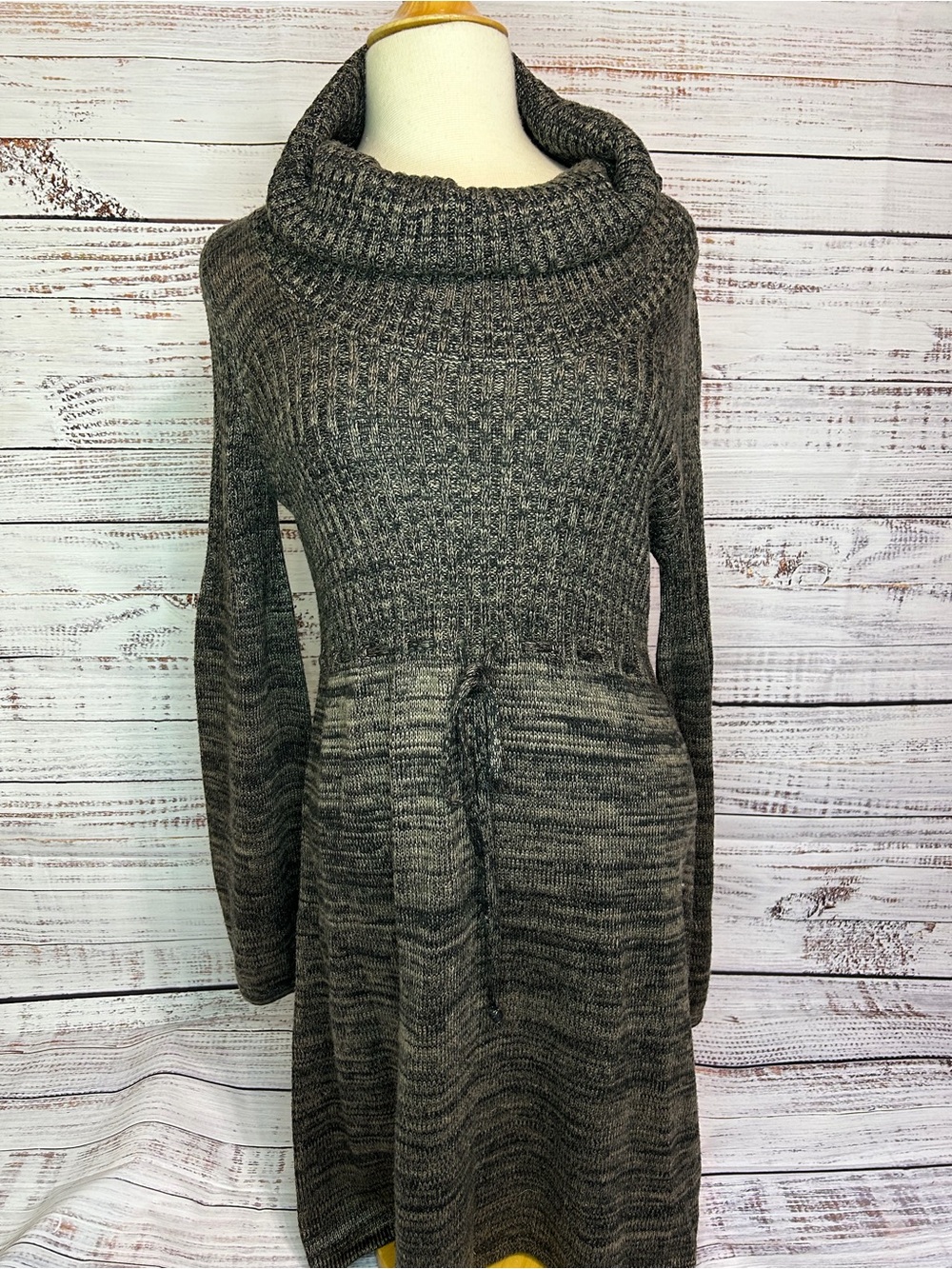 Calvin Klein Cozy Gray Cowl Neck Women’s Sweater Dress